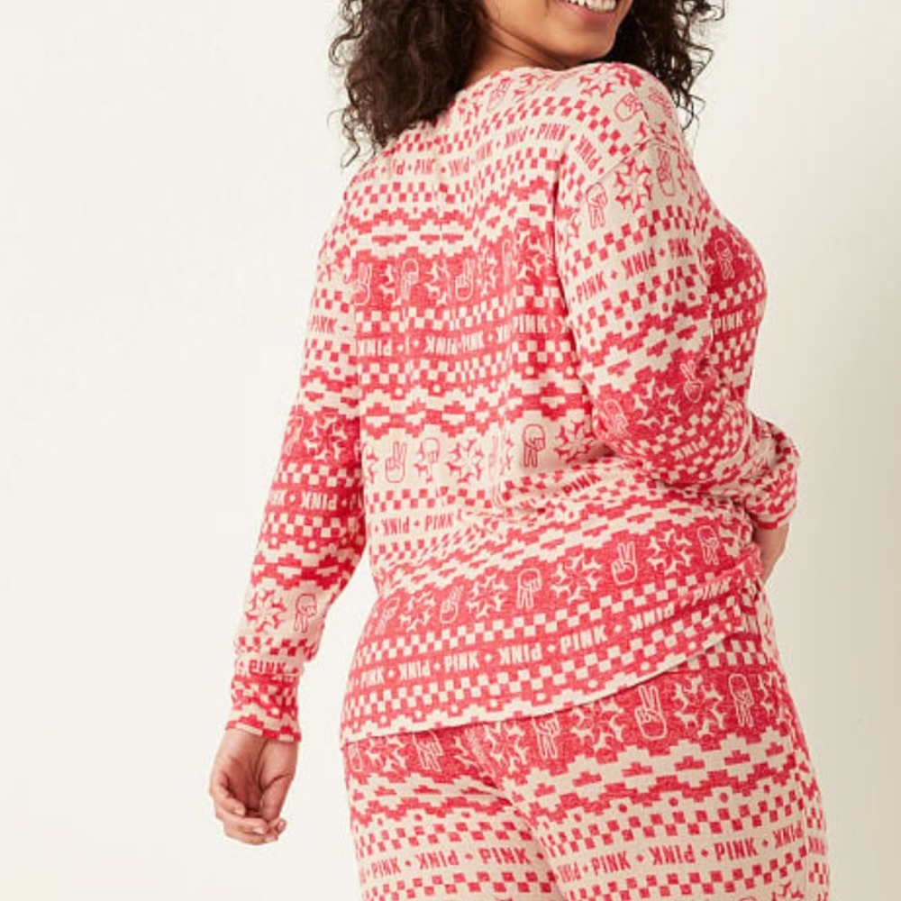 PINK VICTORIA’S SECRET COZY LONG-SLEEVE SLEEP SHIRT - Picture 3 of 11